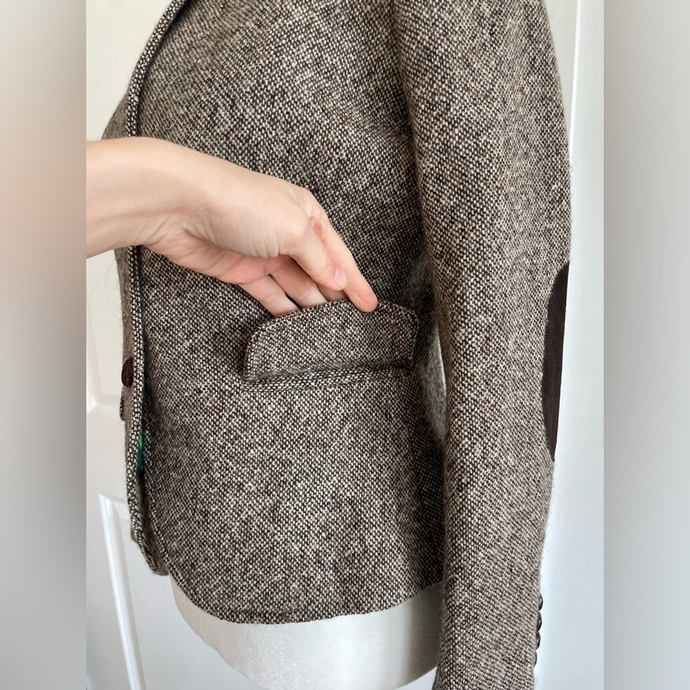 J.CREW by John Hanly Irish Tweed wool jacket Blazer contrast collar size 8 - Picture 7 of 17